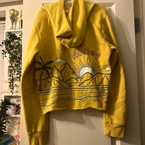 Yellow Hurley Cropped Hoodie